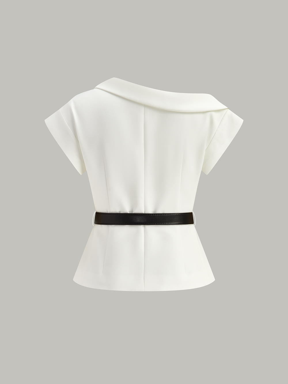 Blazer Asymétrique à Ceinture