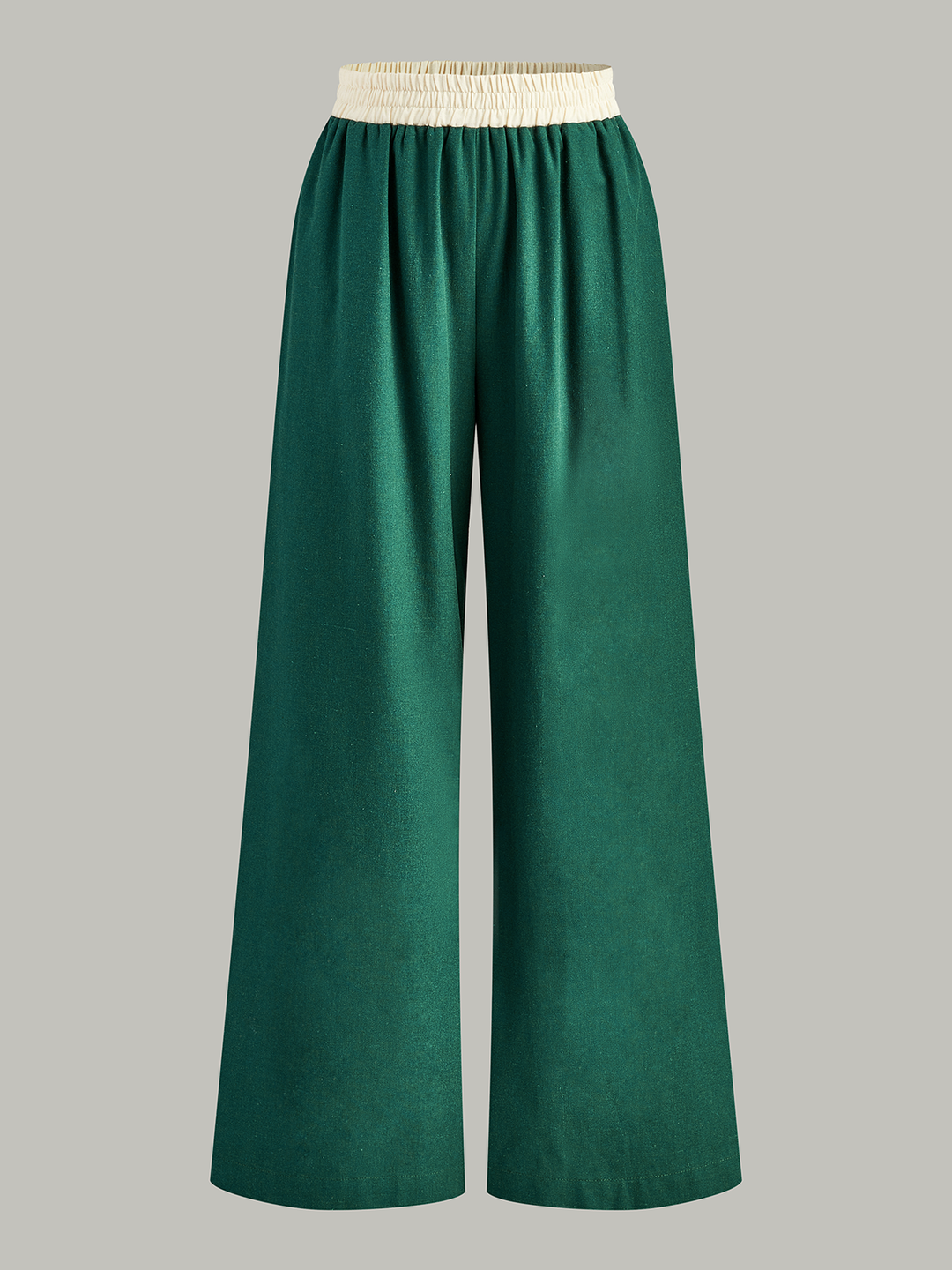 Ensemble Haut Court à Bordures Contrastantes et Pantalon Large