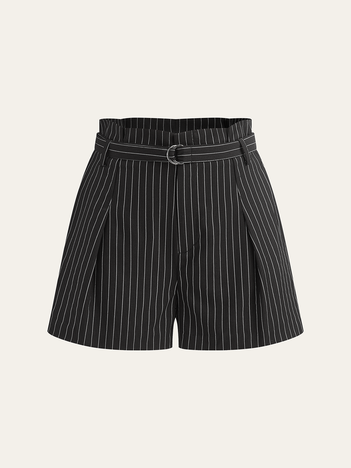 Shorts rayés à ceinture