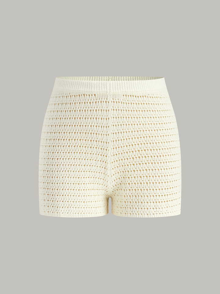 Short en maille crochet semi-transparente