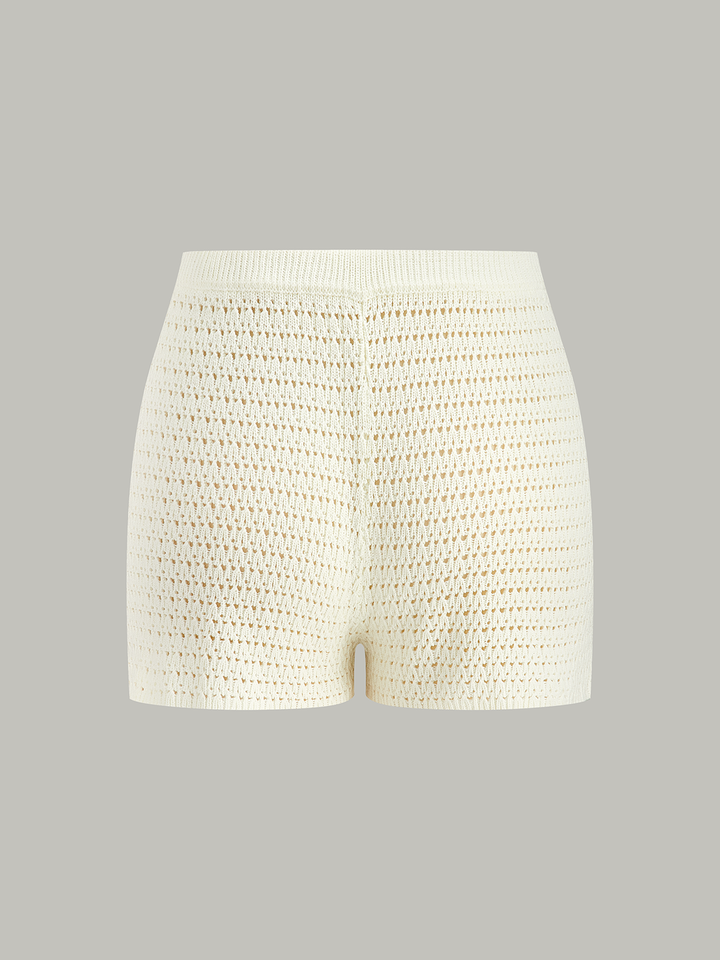Short en maille crochet semi-transparente