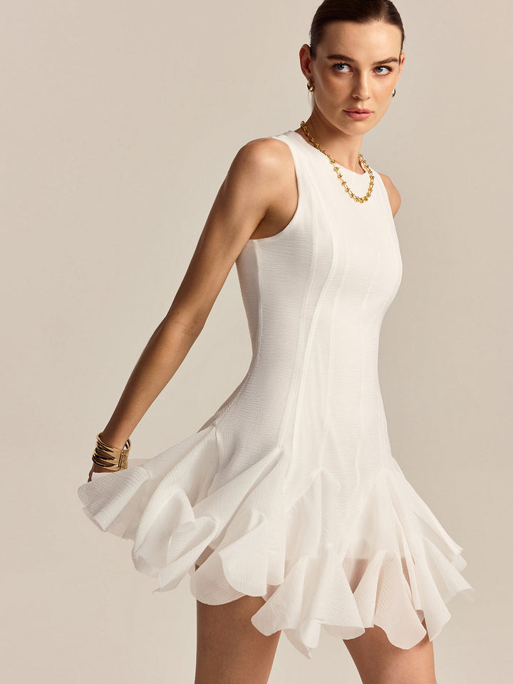 Robe Mini Volants Semi-Transparents