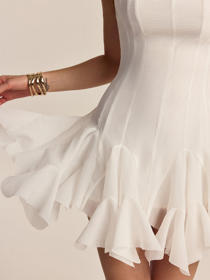 Robe Mini Volants Semi-Transparents