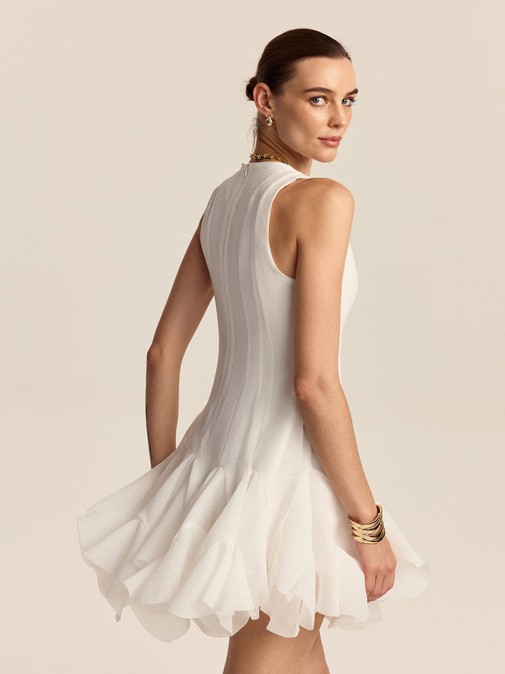 Robe Mini Volants Semi-Transparents
