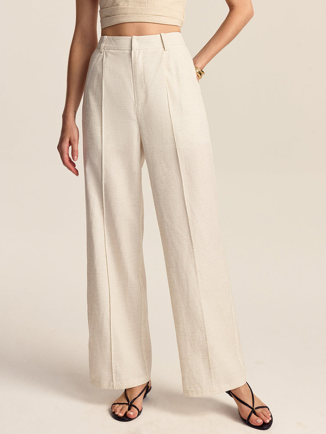 Pantalon en mélange Tencel et Lin