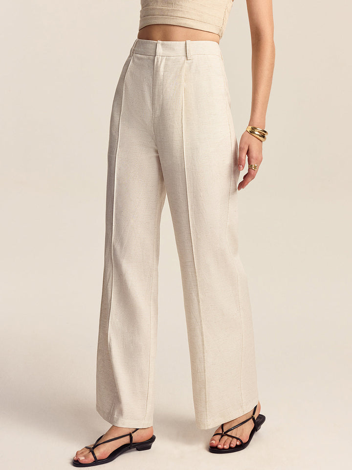 Pantalon en mélange Tencel et Lin