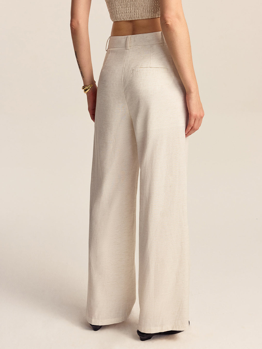 Pantalon en mélange Tencel et Lin