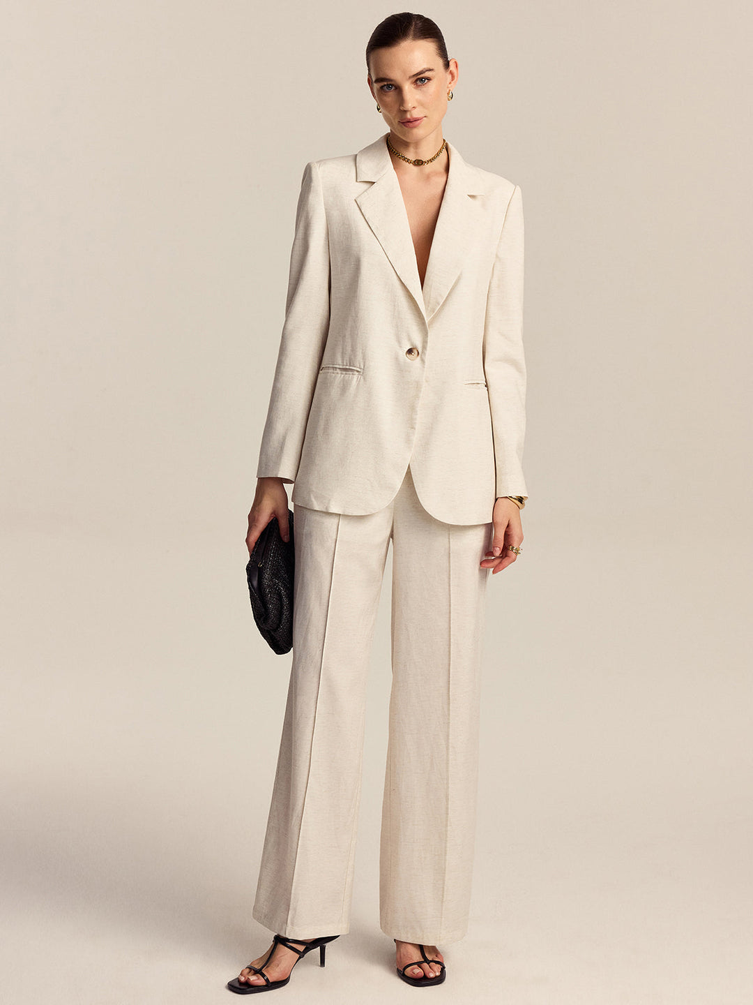 Pantalon en mélange Tencel et Lin