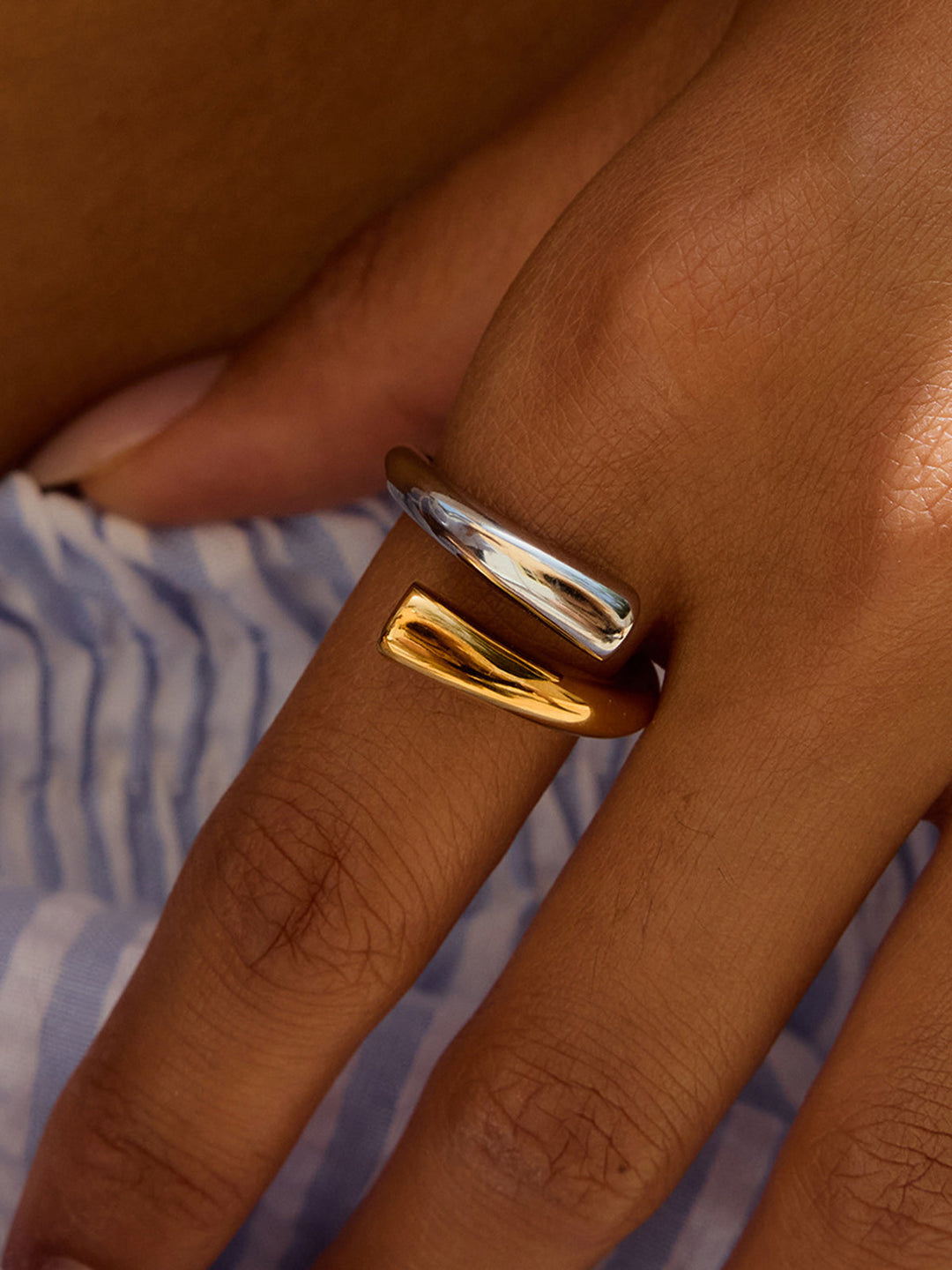Bague contour bicolore