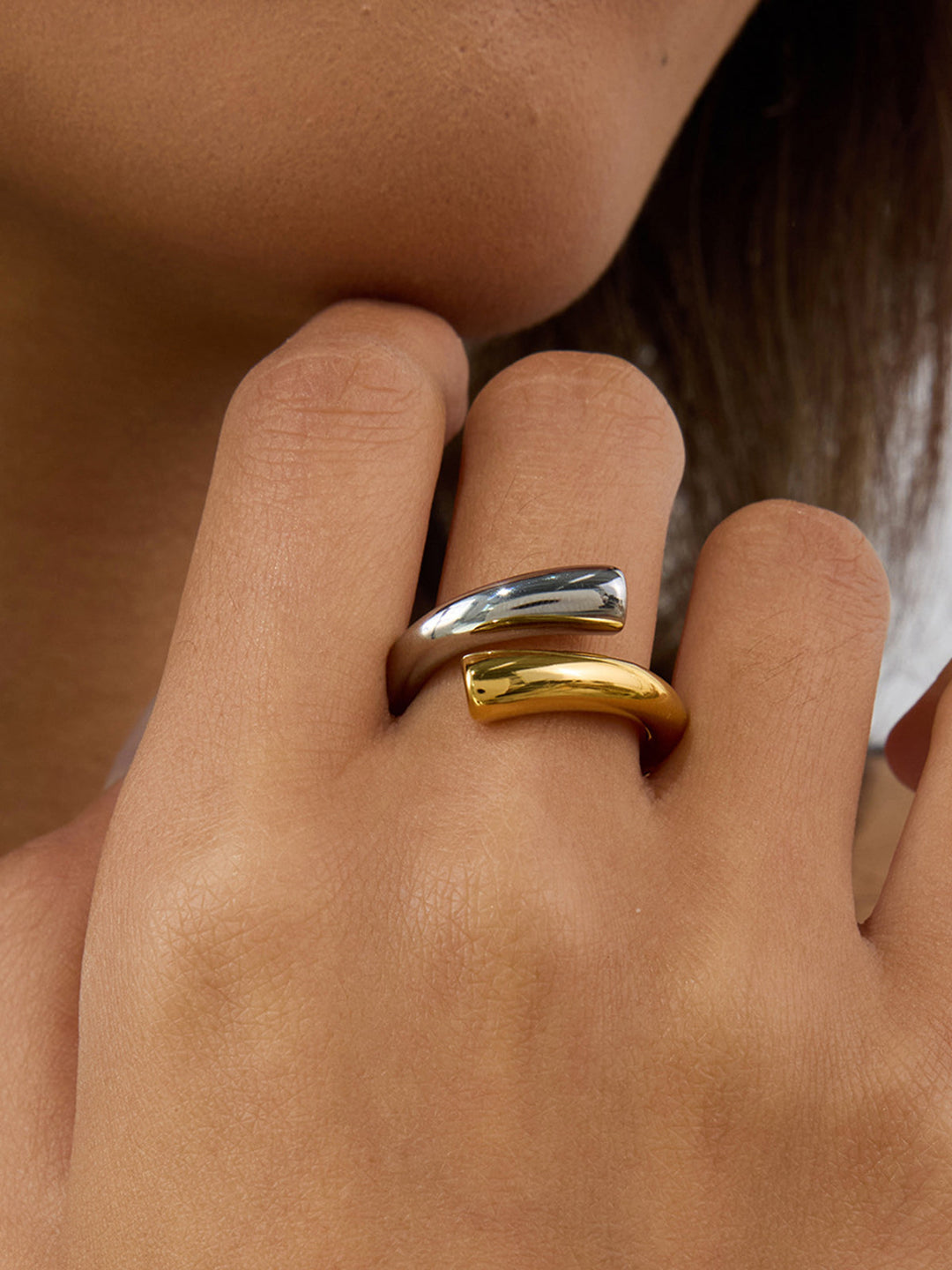Bague contour bicolore