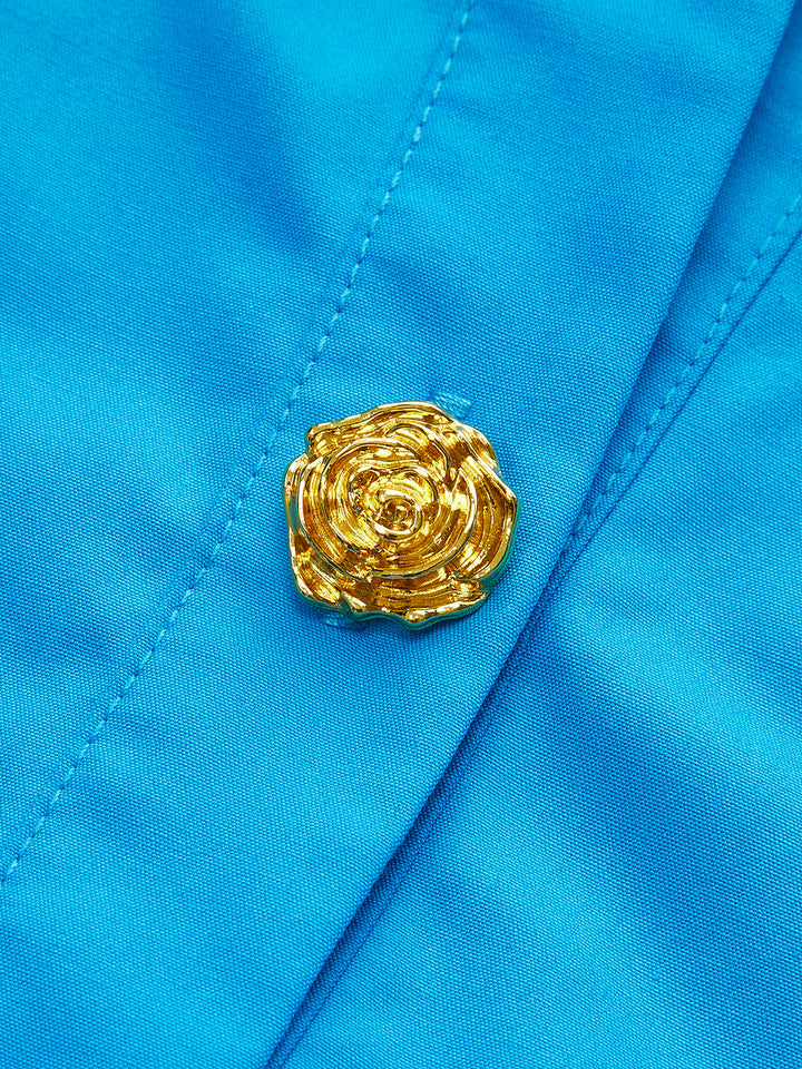 Blouse boutonnée à poche avec nœud avant