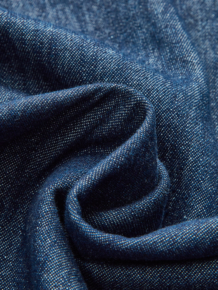 Robe mi-longue en jean découpée