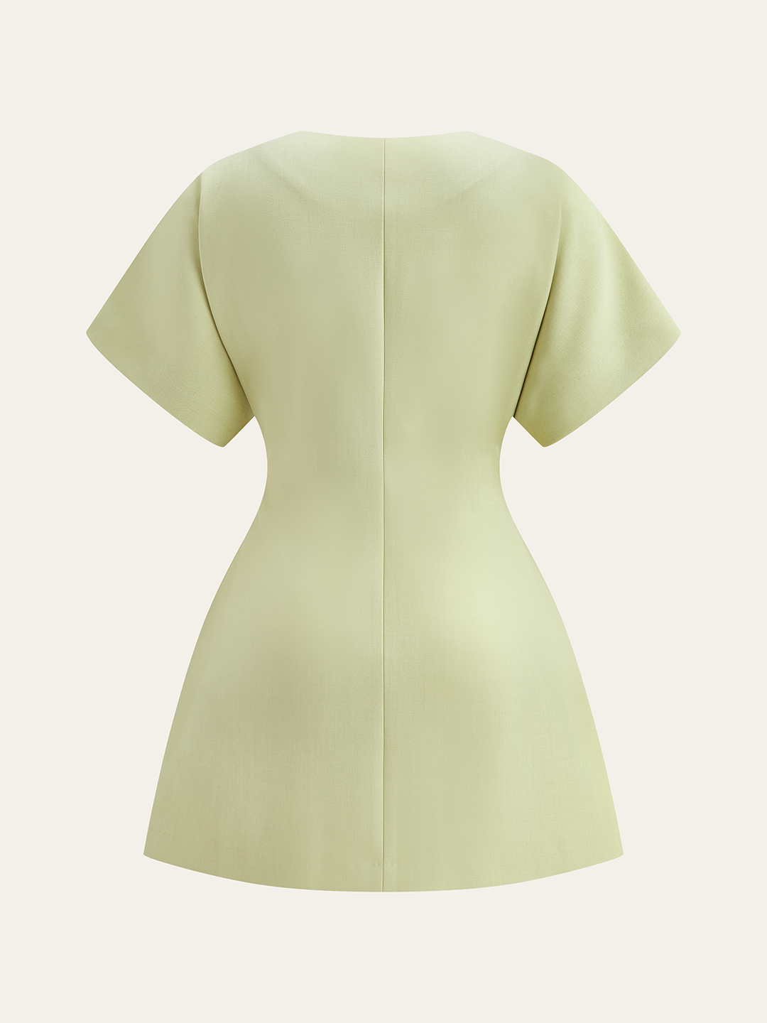 Mini-robe à col en V et manches courtes