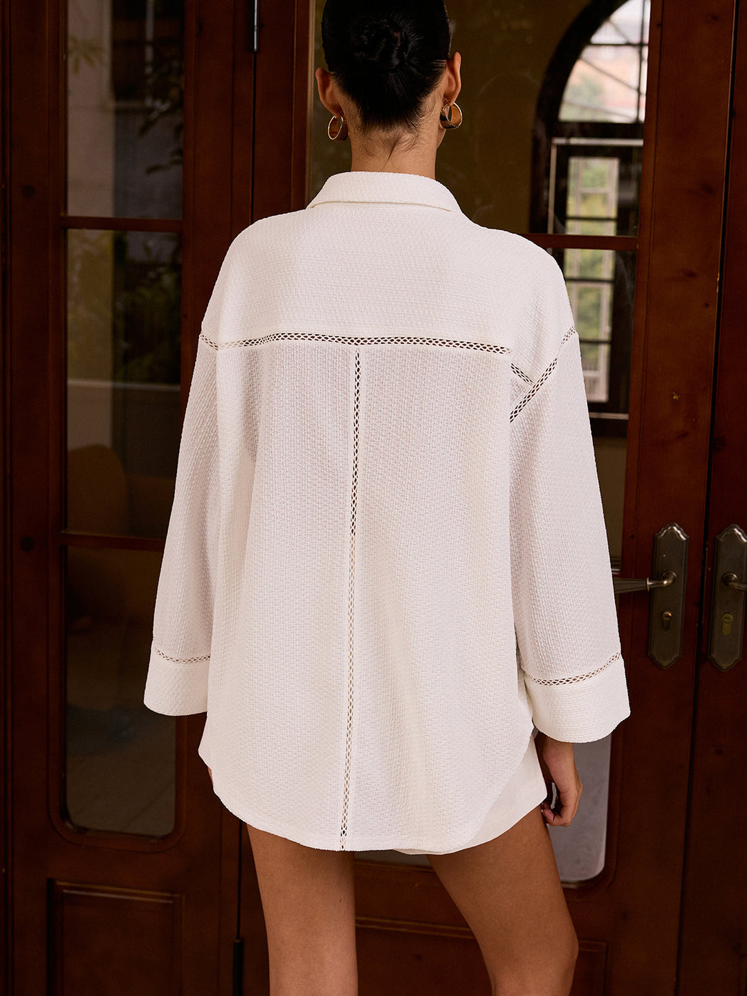 Chemise texturée avec détail découpé