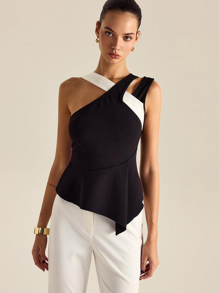 Top Peplum Asymétrique