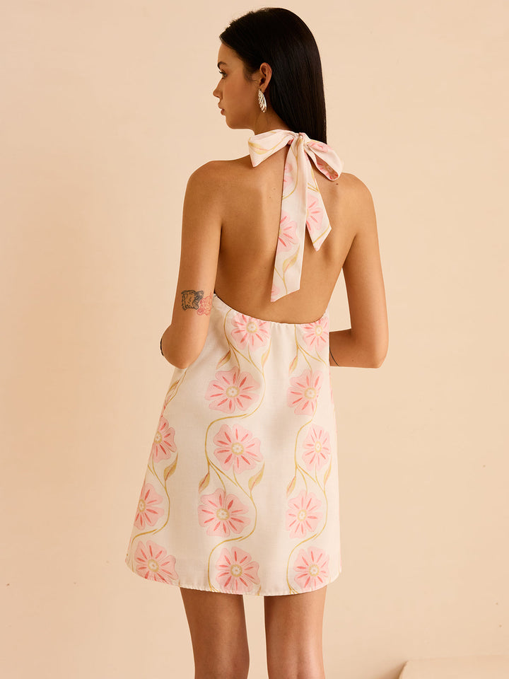 Robe Courte Mini à Fleurs Colhalter