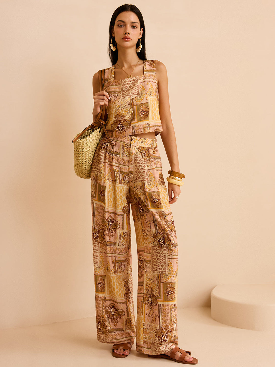 Ensemble de pantalons à imprimé ethnique