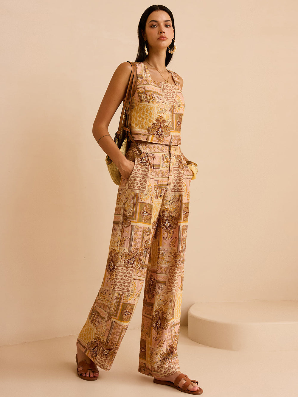 Ensemble de pantalons à imprimé ethnique