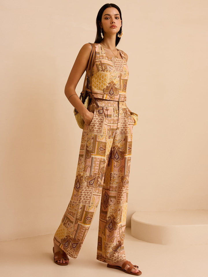 Ensemble de pantalons à imprimé ethnique