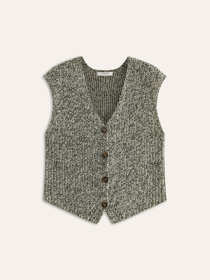 Gilet Boutonné en Tricot