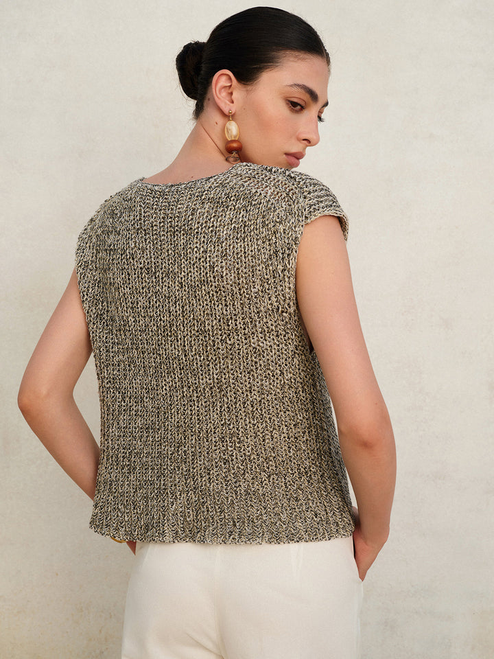 Gilet Boutonné en Tricot