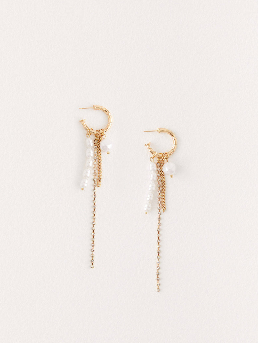 Boucles d'oreilles perle et chaîne