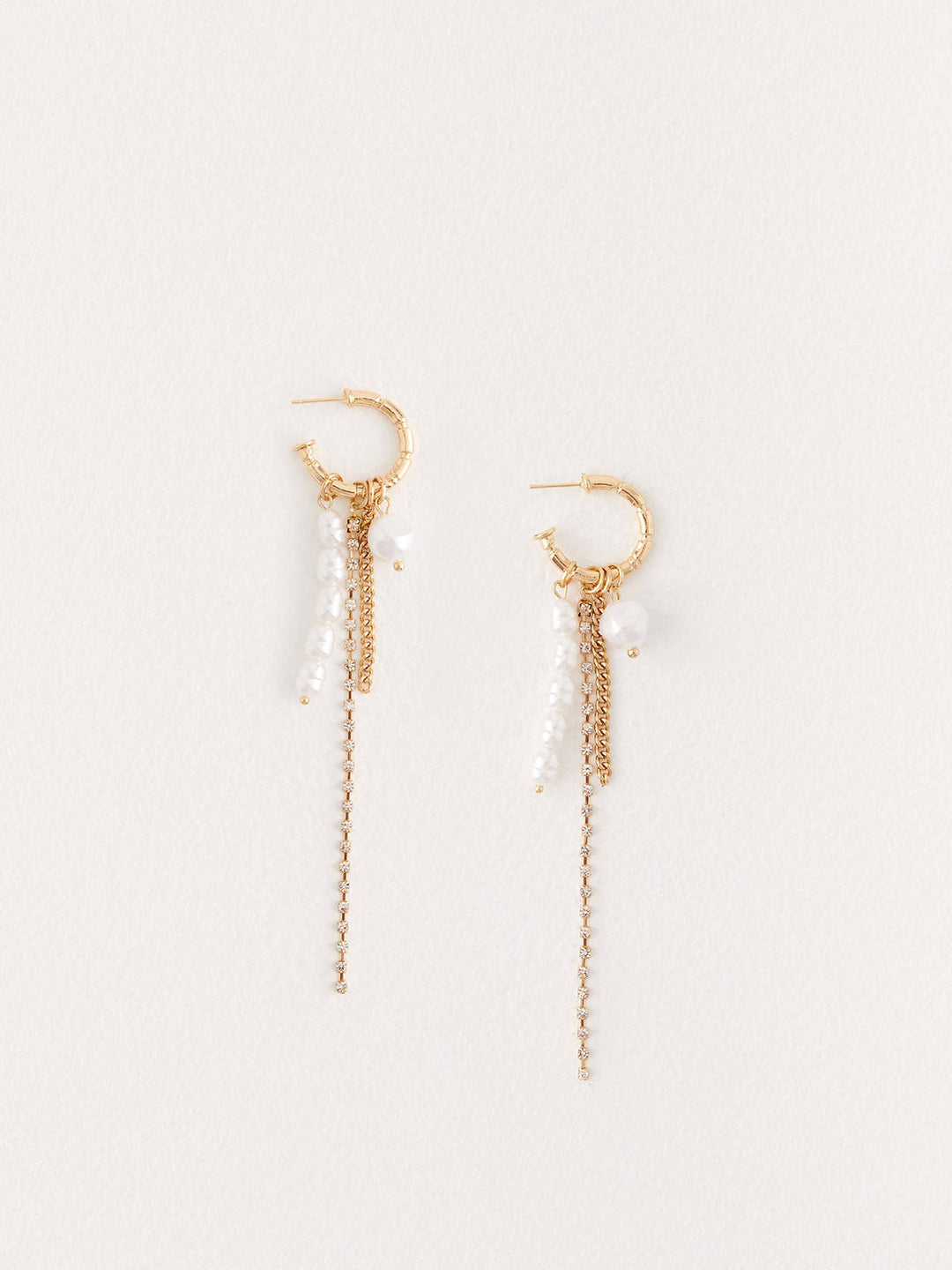 Boucles d'oreilles perle et chaîne