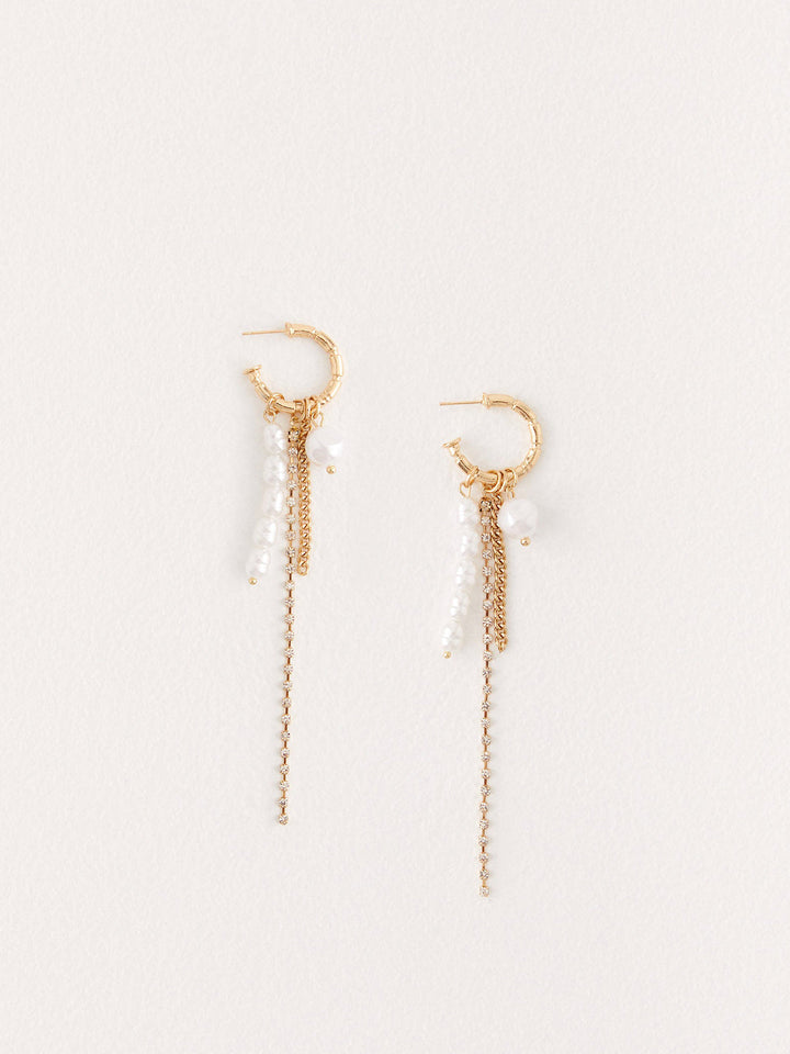 Boucles d'oreilles perle et chaîne