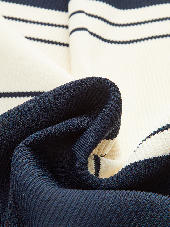 Haut en tricot à rayures de couleur contrastante
