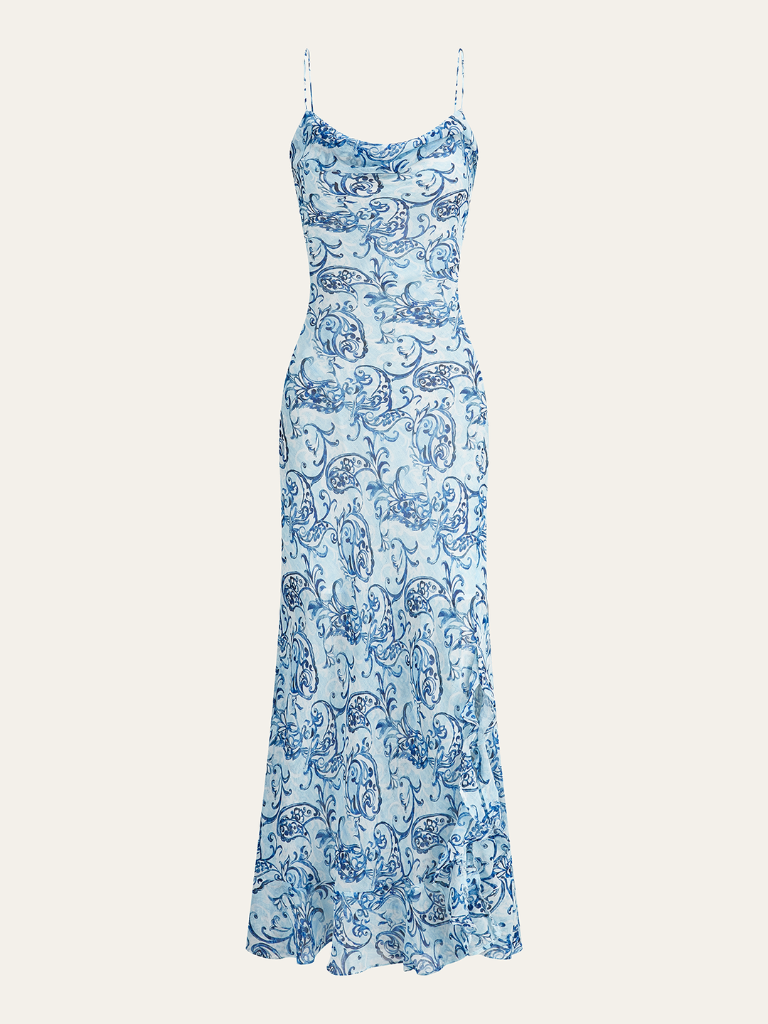 Robe Longue Dos Nu Imprimé Cachemire
