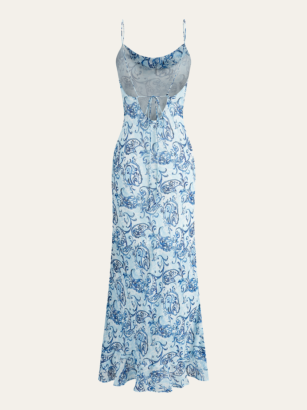 Robe Longue Dos Nu Imprimé Cachemire