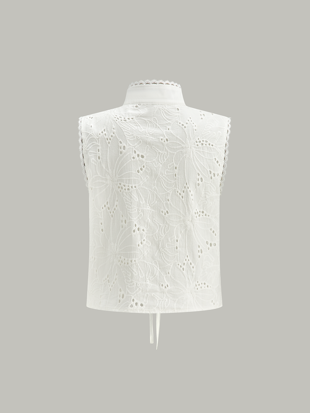 Top Court Sans Manches en Dentelle à Lacets