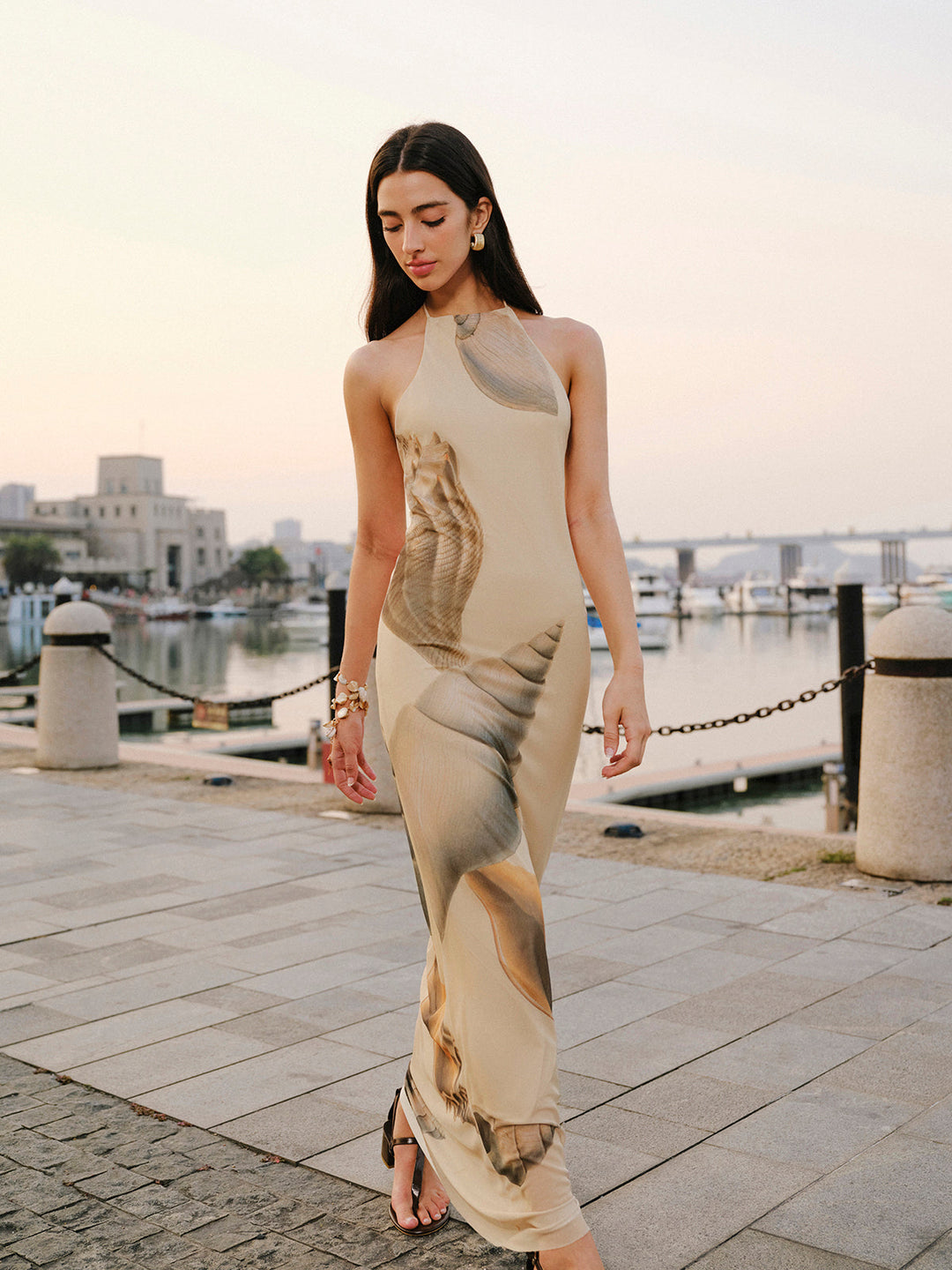 Robe Sans Manches à Bretelles en Maille