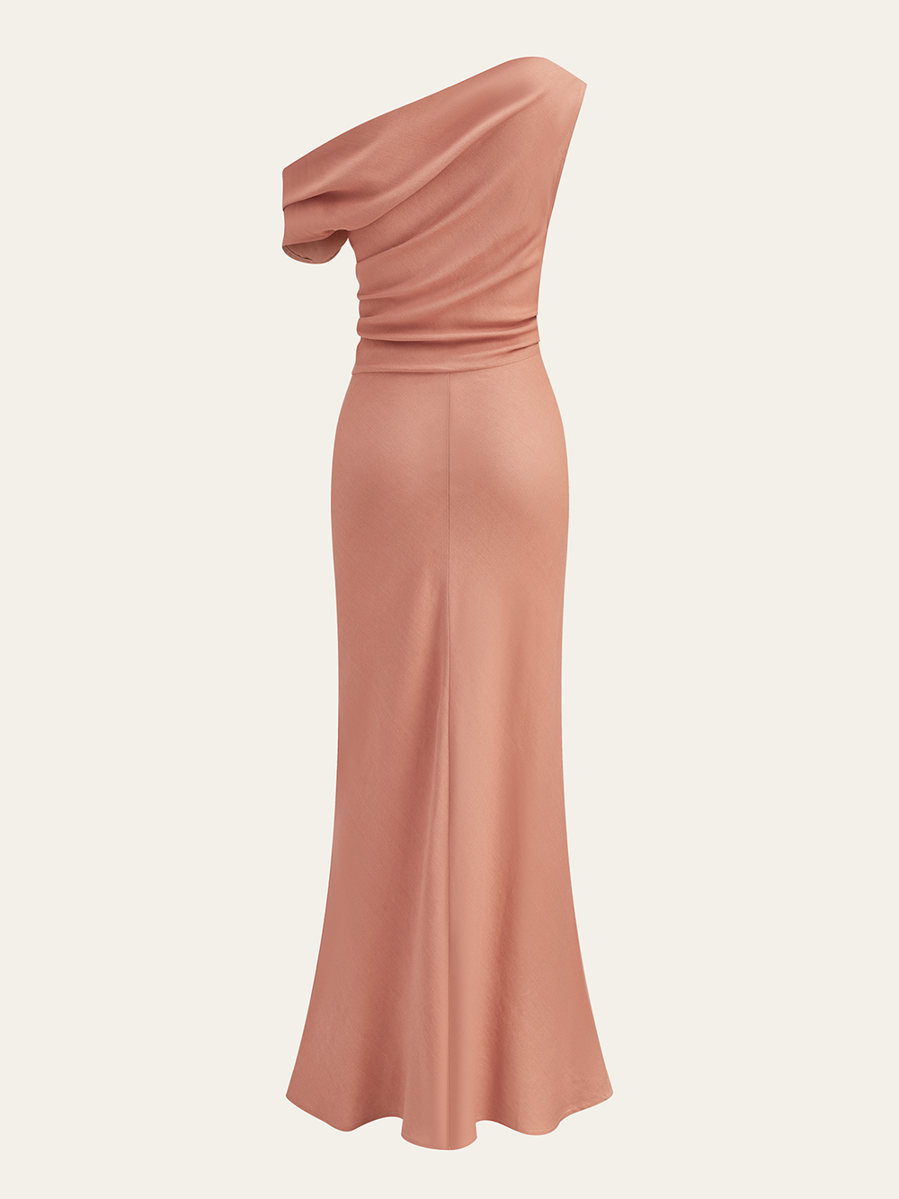 Robe Longue à Épaule Unique Drapée