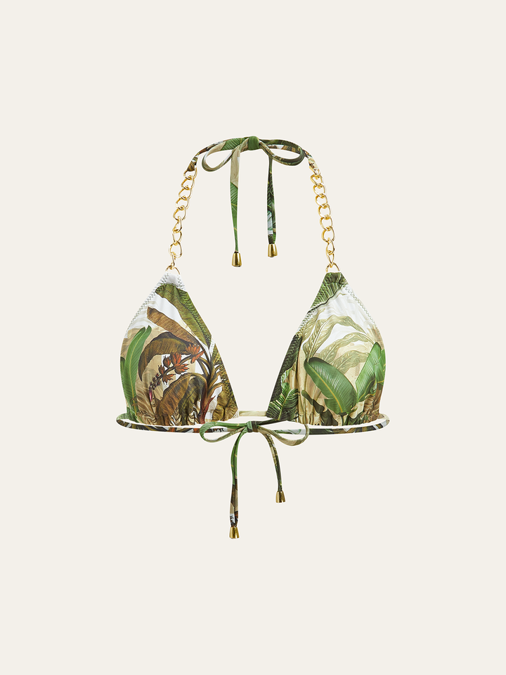 Haut de bikini triangle à imprimé chaîne