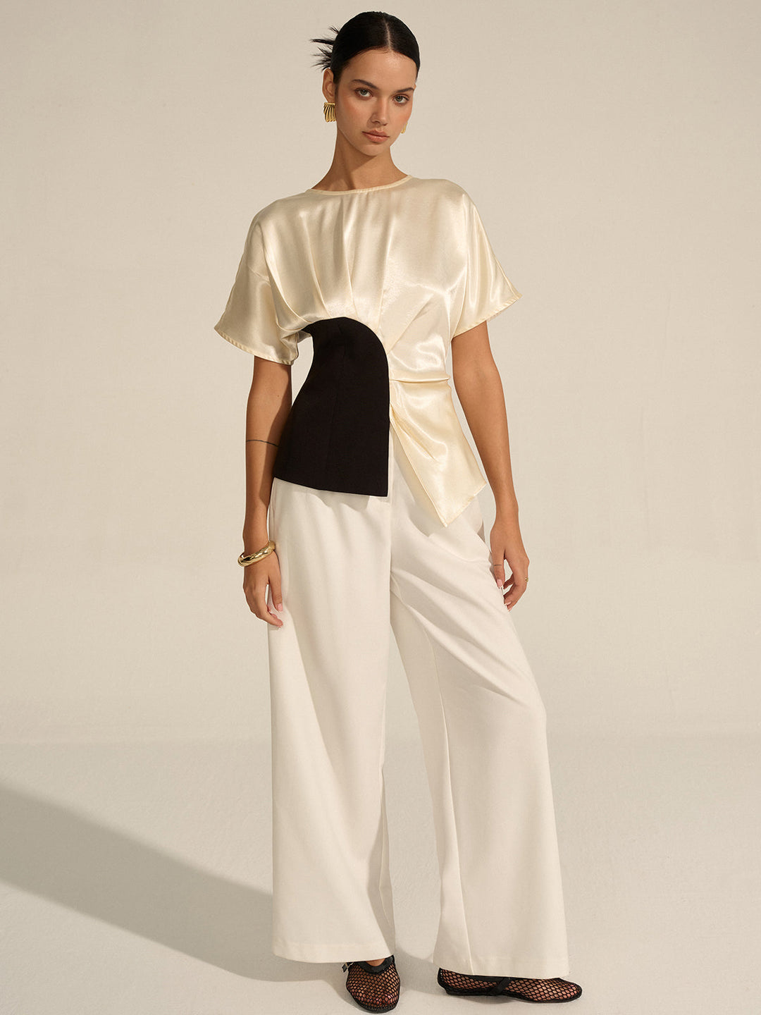 Haut Asymétrique Color-Block