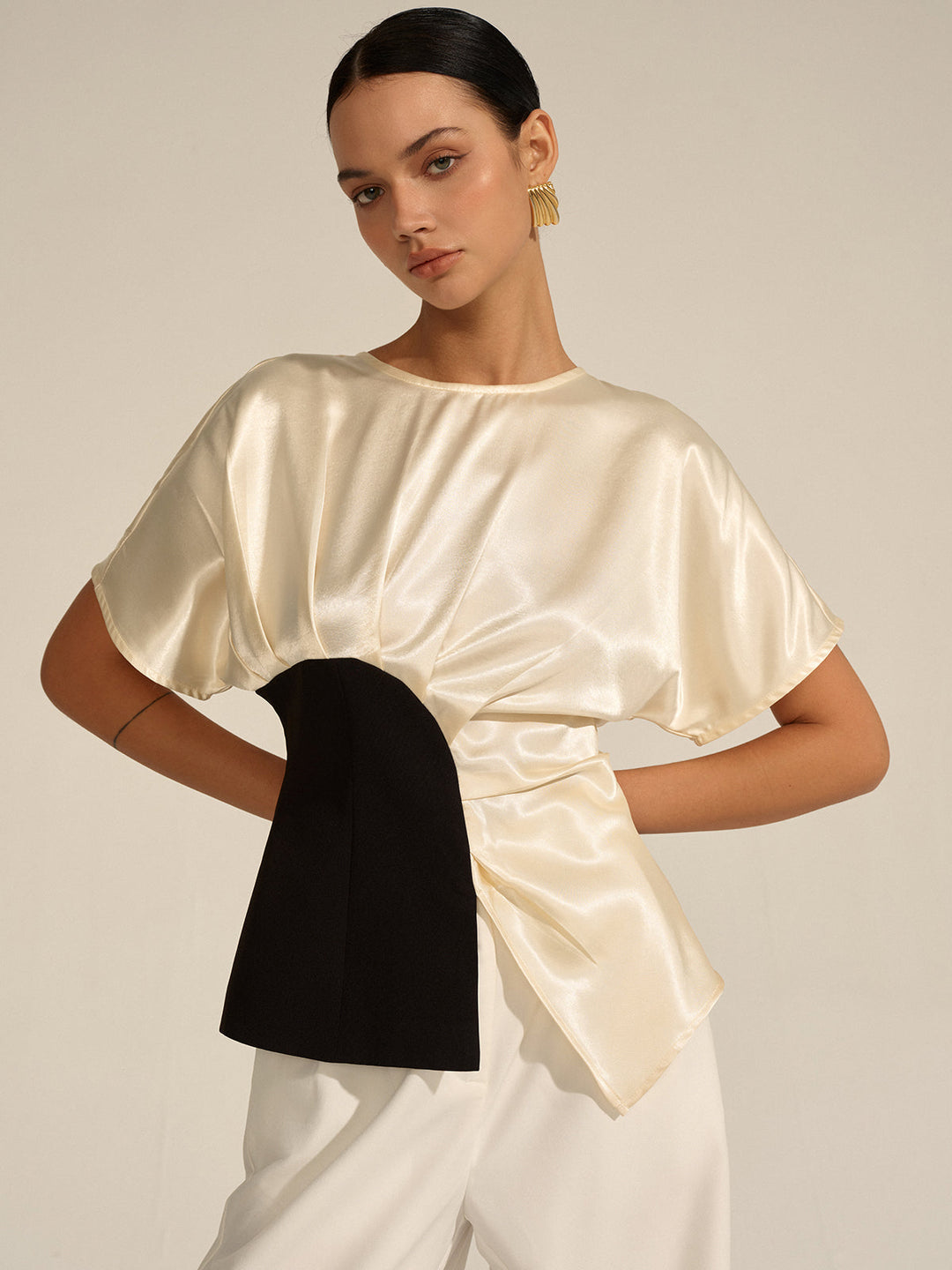 Haut Asymétrique Color-Block