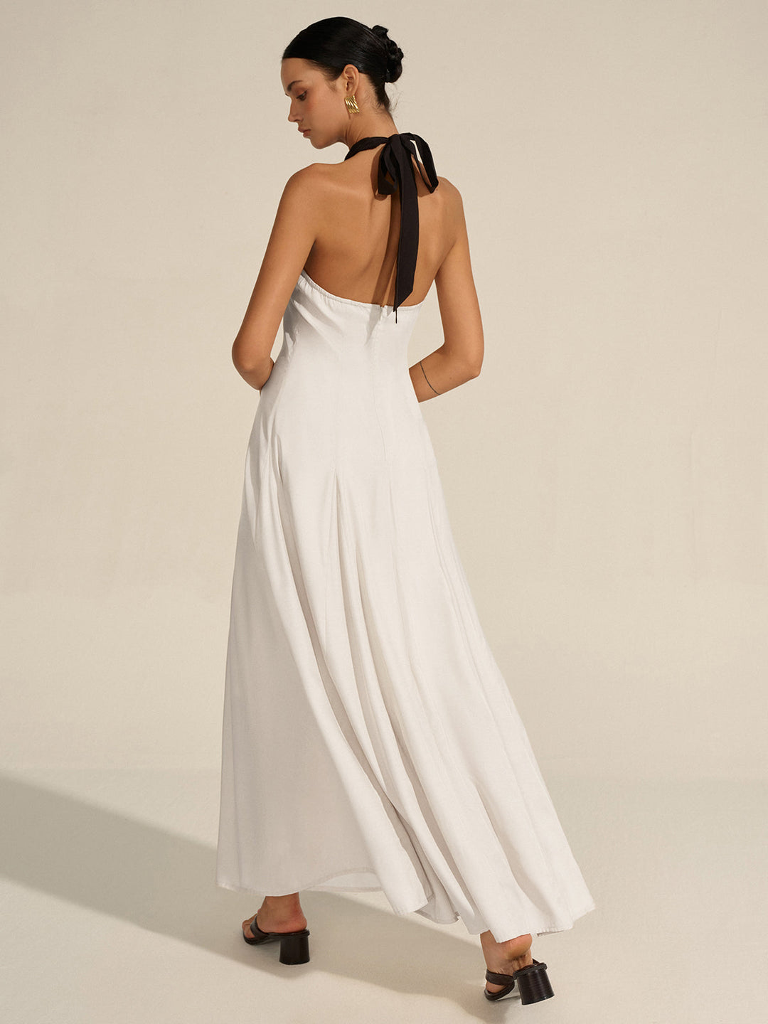 Robe Maxi à Col Halter Découpé