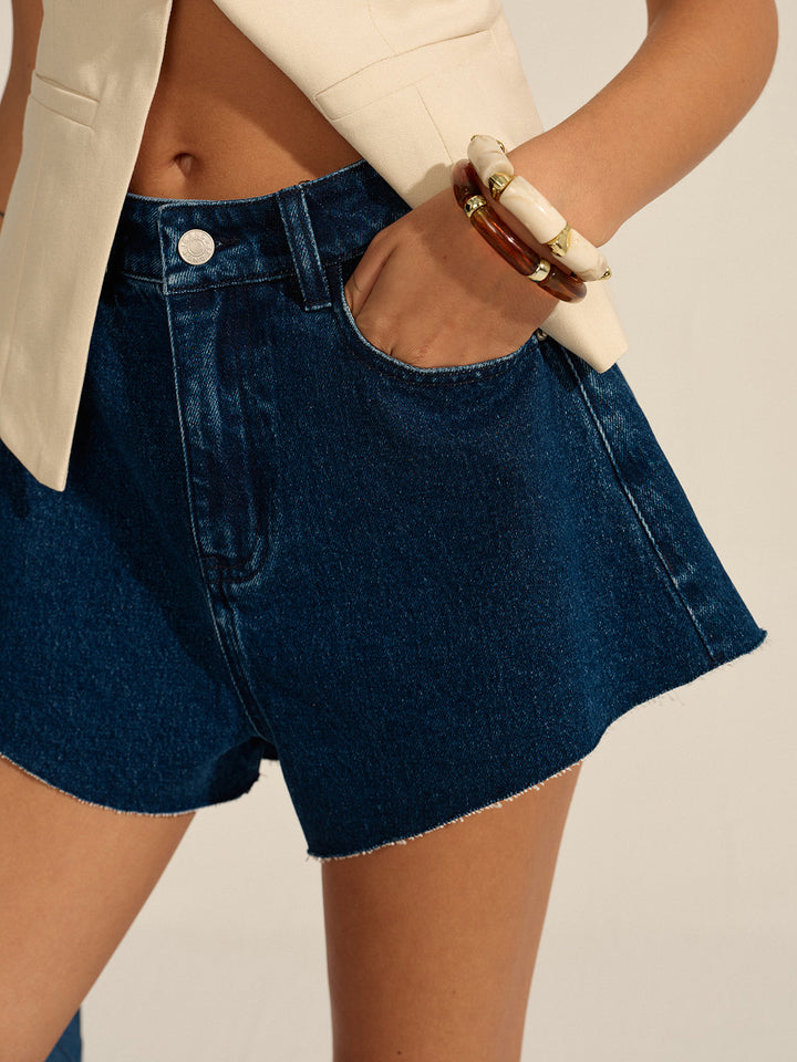 Short en jean taille mi-haute