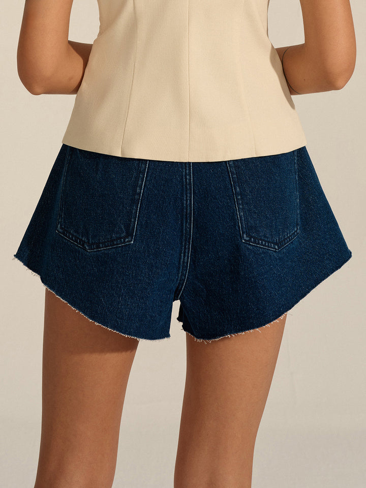Short en jean taille mi-haute