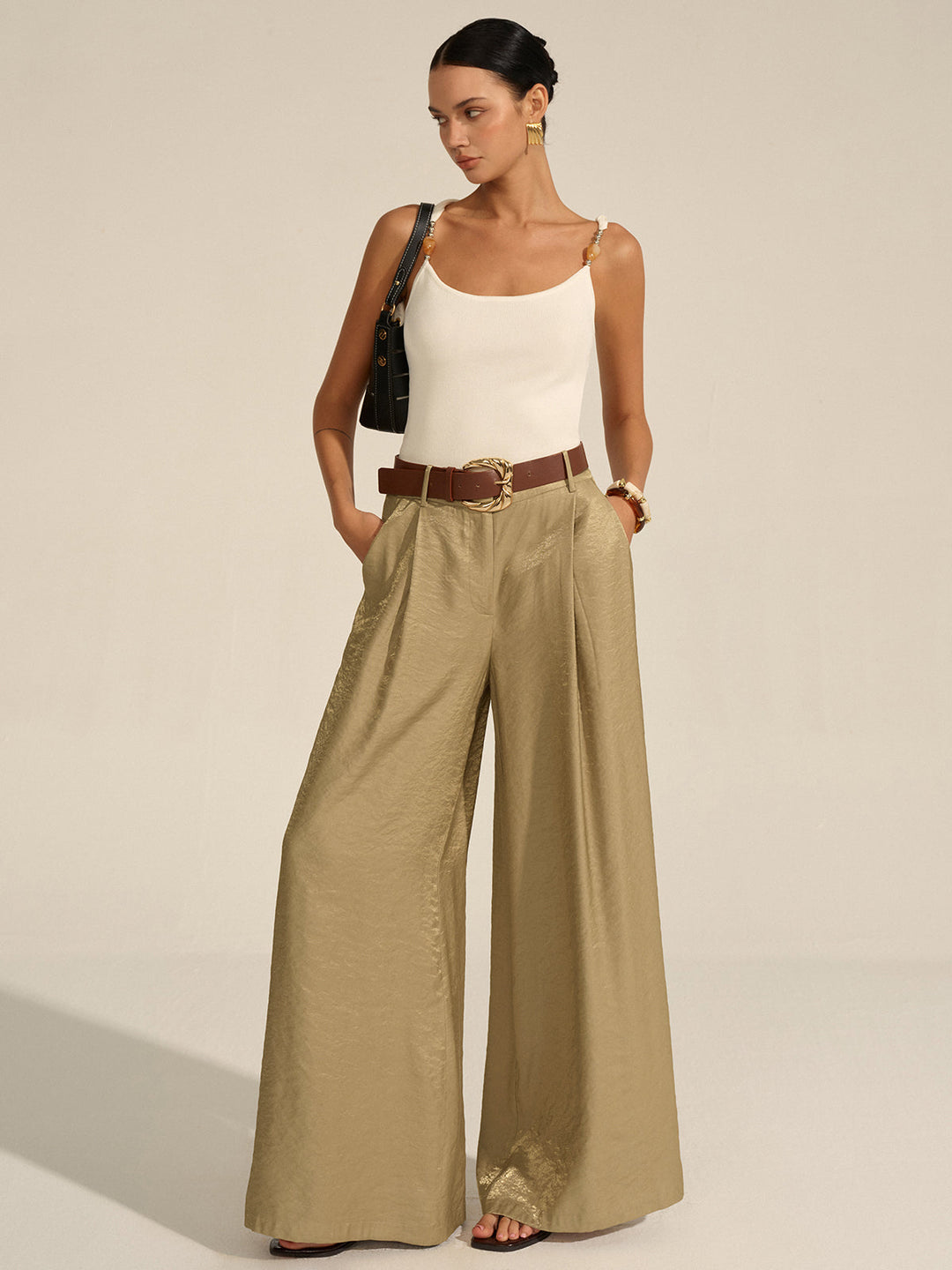 Pantalon ample à jambe large