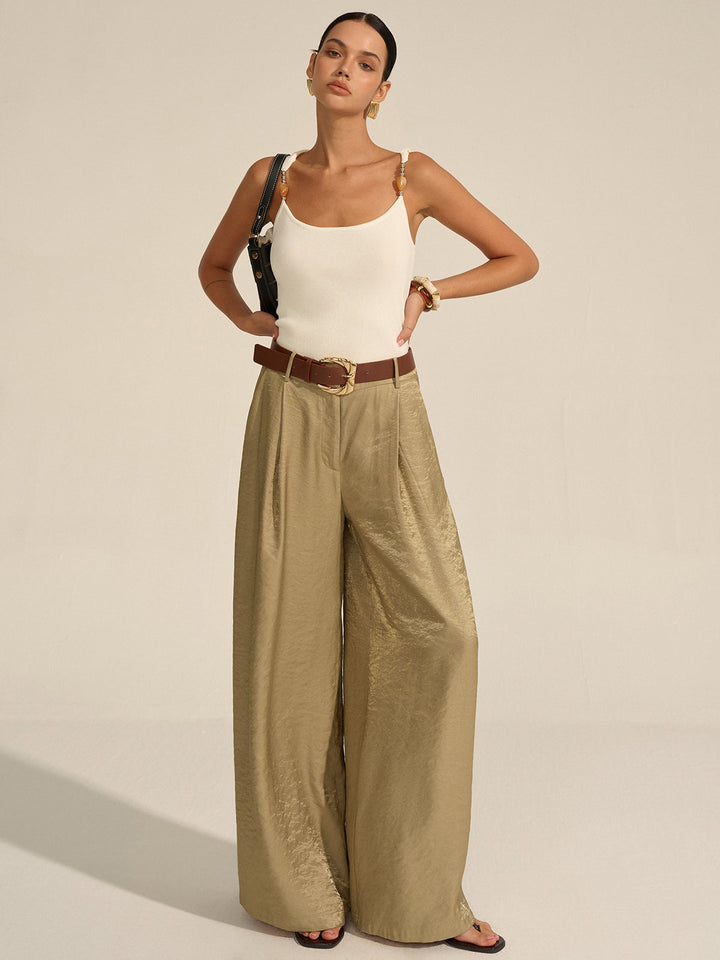 Pantalon ample à jambe large