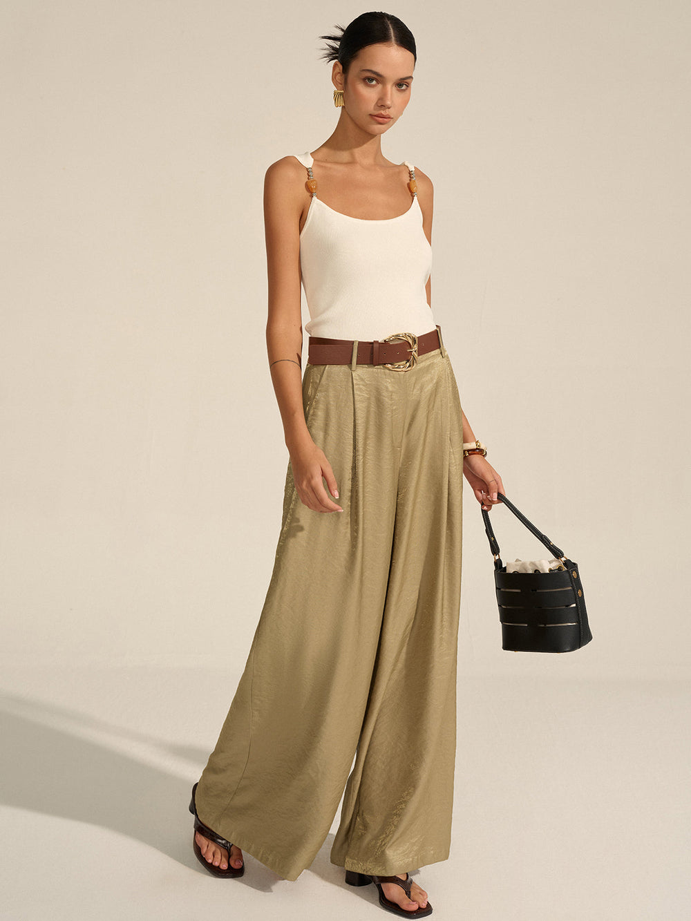 Pantalon ample à jambe large