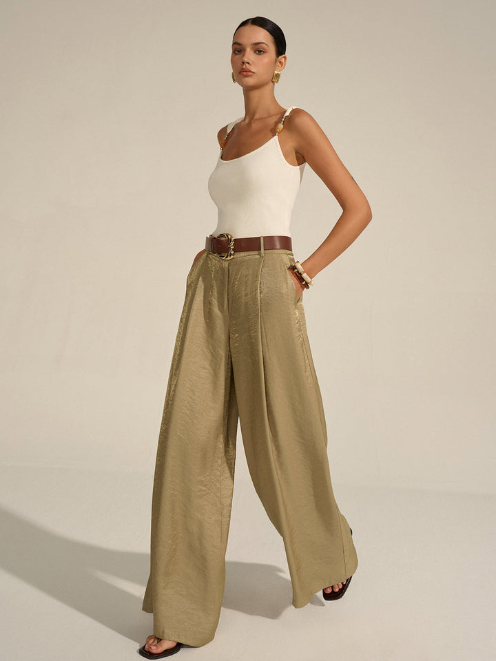 Pantalon ample à jambe large