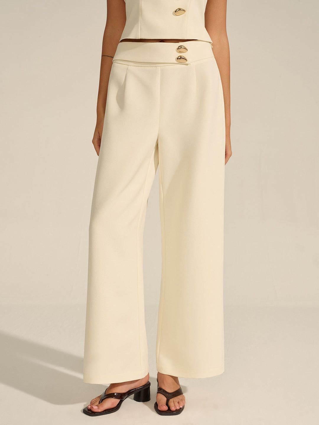 Pantalons en Métal à Mi-Taille