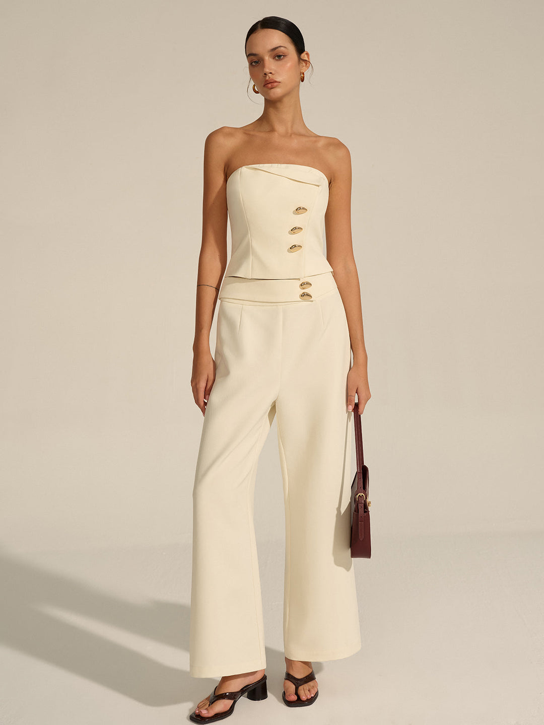 Pantalons en Métal à Mi-Taille