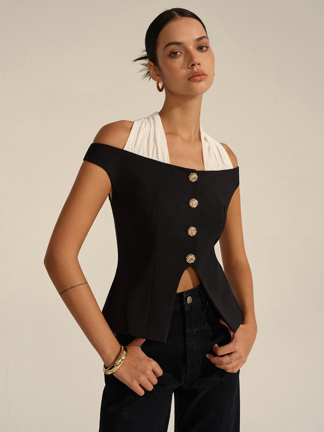 Blouse à épaules dénudées