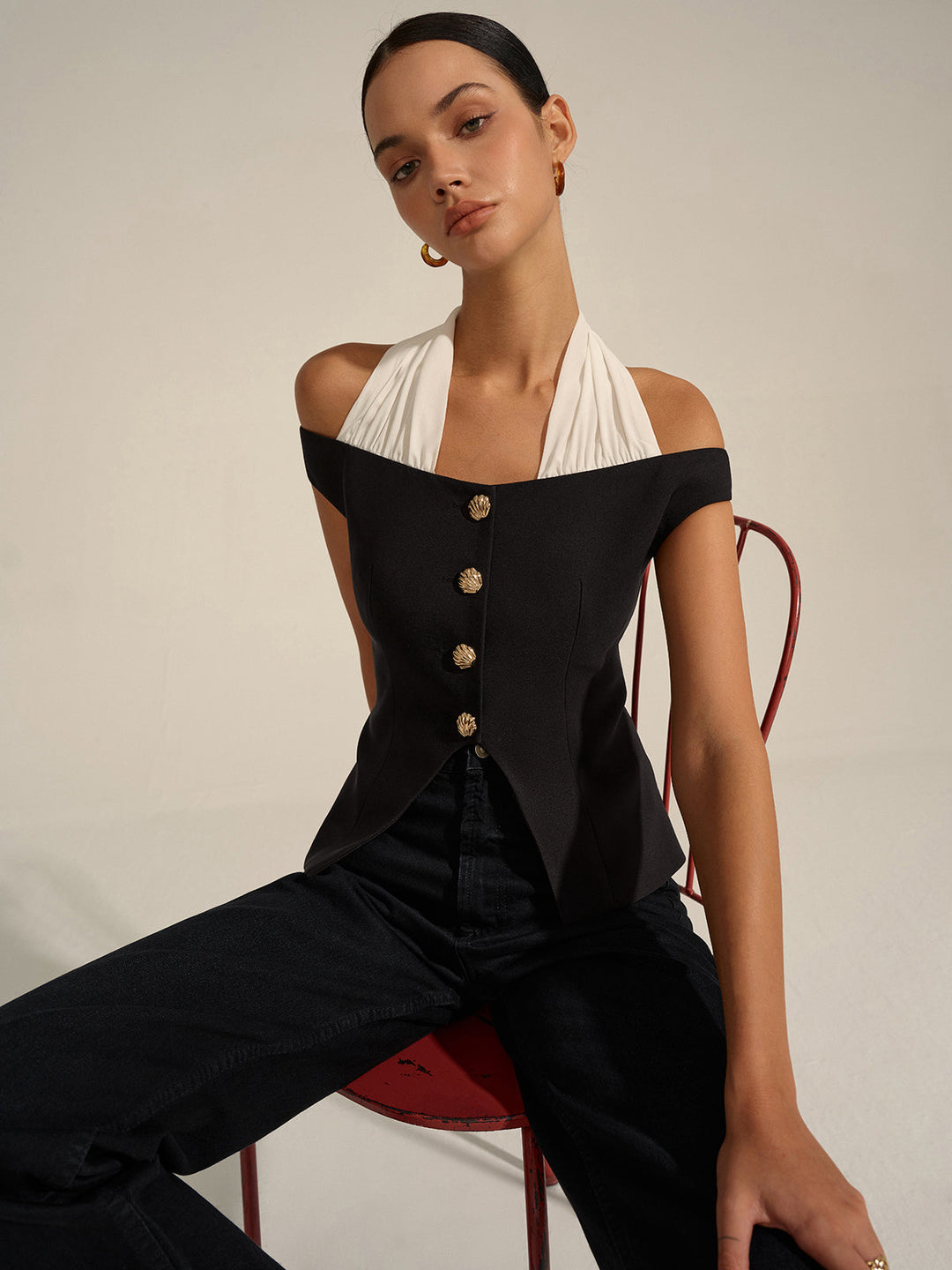 Blouse à épaules dénudées
