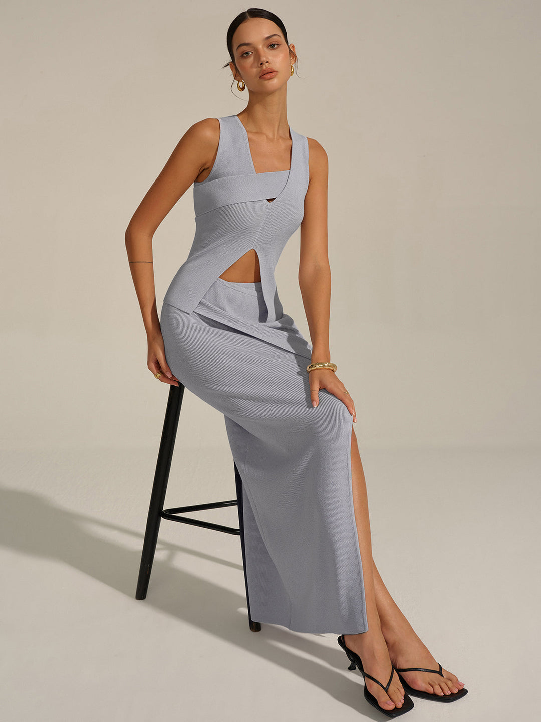 Ensemble Jupe Maille Taille Asymétrique