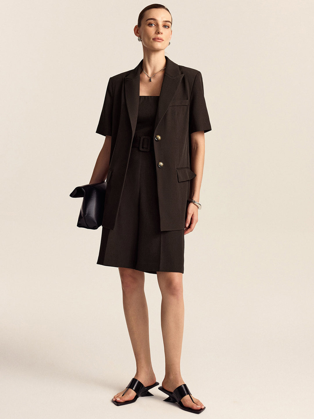 Blazer Oversize Manches Courtes